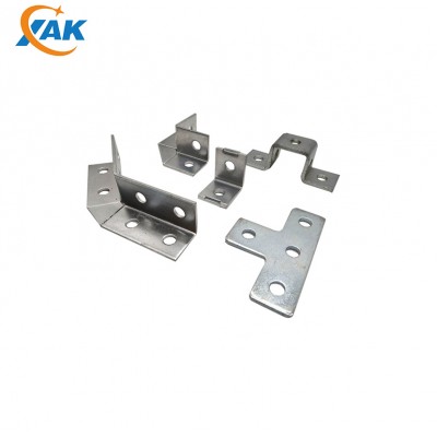 XAK OEM  Galvanized Zinc Plated Steel Four-Hole Flat Tee Plate Zinc Plated Steel Stamping Parts